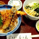 Suzuki - 海老天丼+ぶっかけそば（セットメニュー）