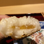 銀座 しのはら - カラスミ入りの焼き餅