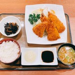 ごはんどころ 穣 - まんぷくアジフライ定食。