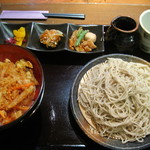 くるみ庵 - 野菜かき揚げランチセット　蕎麦大盛り　甘味無し