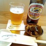 Sushi Taku - ビール＆牛昆布煮