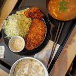 松のや - ロース&カキフライ定食+豚汁変更@850+100