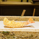 日本橋 蕎ノ字 - ◆車海老（鹿児島産）
      ☆２つ目の海老は天つゆで頂く。