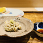 日本橋 蕎ノ字 - ◆蕎麦がき
      ◎生わさびと濃いめの蕎麦つゆで頂く。