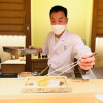 日本橋 蕎ノ字 - ◎桜海老はサクッとしていて、海老の甘味と香ばしいさは堪らない。