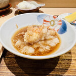 日本橋 蕎ノ字 - ◆車海老の頭
      ☆二つ目は天つゆで頂く。