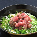 Domestic wagyu diced rare Steak bowl
