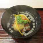祇園 末友 - クワイ餅、河豚の白子のお椀