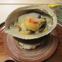 祇園 末友 - 鮑、海老芋の石焼　甘みそ掛け