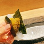 難波 寿司 まつもと - 雲丹のイカ巻き