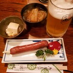 Kokkou - 晩酌セット 1300円 (生ビール２杯付き)