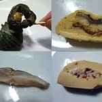 日本料理　百屋 - サザエの旨煮・う巻玉子・サゴシの喜寿司・高野真丈射込み