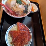 本格手打ち はな善 - ソースかつ丼ミニとラーメンミニ