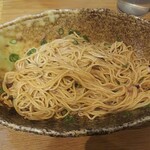 KUNIMATSU Express - 汁なし担々麺 Excellaに温玉を入れてかき混ぜました (2022.01.31)