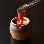 季節野菜と壺漬けカルビ