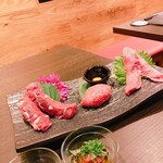 Yakiniku utsuki - ハラミ3点盛り　和牛ハラミ&ヘルシーハラミ&1口ハンバーグ