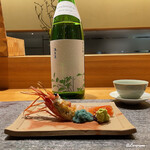 丸新 - ﾎﾞﾀﾝ海老と満寿泉 純米吟醸