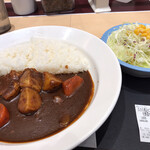 Maika Ri Shokudou - 煮込みビーフカレー（並盛り）生野菜セット。