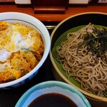 山田うどん食堂 - かき揚げ丼セット☆ （ ザルそば選択、そば大盛 ）朝定食・午前10時まで