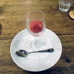 ラ・カント - お口直し　ブラッドオレンジジュースのシャーベット