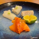 小判寿司 - 寒鮃､鮃 縁側､閖上 赤貝