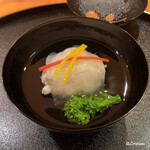 らん亭～ 美日庵 - とら河豚真薯と菜花の椀物