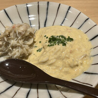 鮨まつもと - 松葉蟹 土佐酢の黄身酢 肝味噌和え