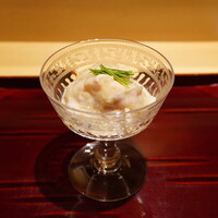 銀座 しのはら - とらふぐと白菜の白子和え