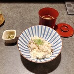 酒肴 大阪まんぷく堂 - イワシご飯と舞茸のお味噌汁