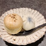 酒肴 大阪まんぷく堂 - ふきのとうのアイス　百合根と黒豆