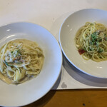ヴォーノ・イタリア - 紅ズワイガニのカニクリームフィットチーネ、アンチョビとトマトのブロッコリーソース