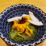 寿司 ぼたん - イカときゅうりの酢の物