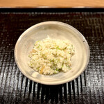 鎌倉 北じま - ひらめとセリと梅と生姜炊き込みご飯