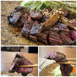 旬菜 Tabi - ＊低温調理されたお肉はレア感が残る仕上がりで、柔らかく美味しい。 甘辛くお味付けした「ごぼう」が添えられているのですけれど、それもいいお味。