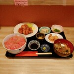 和心 かぎり - 若鶏唐揚げ定食プラス生本鮪