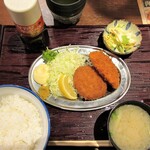 やきとん 大喜利 - 昭和の食堂の定食でした