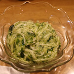 北子 - 混ぜ混ぜすると海苔は鮮やかな緑に^ - ^