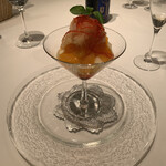 ル・マノアール・ダスティン - マンダリンオレンジのジュレ　実はトマトのソルベのグラタンが食べたかったんですけど、タッチの差で無くなっちゃいました！　残念！　