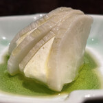 YAKITORI 燃 es - いぶりがっこマスカルポーネ挟み燻製オイル