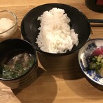長者屋 - 〆のお米と味噌汁
