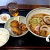 麺や　俺ん家 - 醤油ラーメンセットメニュー ( 唐揚げ & 小ライス )