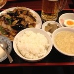 日昇園 - ナスと豚肉のカキ油炒め(800円)