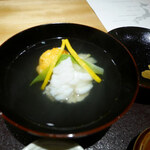 馳走 啐啄一十  - 豊島の虎魚と車エビのシンジョウ