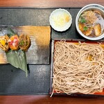 藍屋 - 料理写真:鴨汁そば+飾りいなり