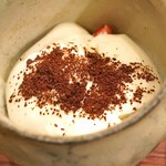 麻布 幸村 - デザート　　苺とマスカルポーネチーズのブランマンジェ