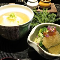 ぎをん 藤 - 蓮根饅頭　子持ち昆布　青菜ぬた