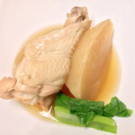 十八番 - 活アジフライ、鳥手羽元と大根煮定食。¥850。