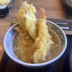 十割そば会 - 天丼。天つゆ薄めだけど味はしっかり。