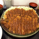 Yawarakatonkatsu Kirakuya - どデカ盛り味噌かつ皿　正面