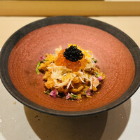 赤坂 鮨 ふくなが - 練り込み雲丹の舎利にカラスミ、毛蟹らいくら、キャビア　間違い無く美味い